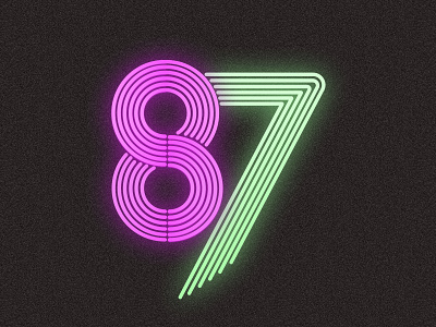 N E O N '87 80s black distortion green lines logo neon pink sign typography