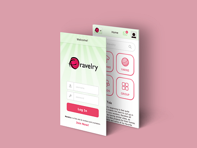 Mobile Concept - Ravelry concept design login mobile mobile website mockup photoshop sketch app social ui web design