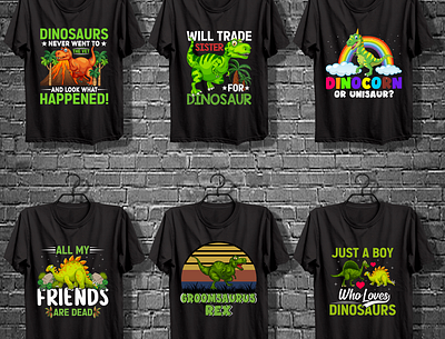 Dinosaur T-shirt design animation best design best t shirt cute design dino dinosaur graphic design illustration love t shirt typography vector