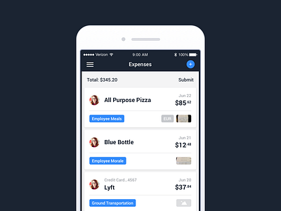 Expense Card UI