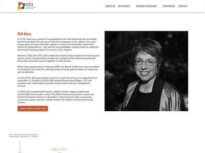 ALA Housing UI Design for Website