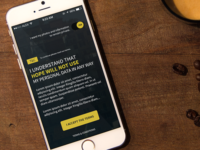 Dark but Elegant "Terms of Service" Design