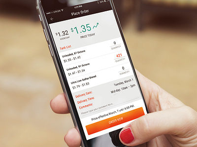 Business App - Order Page Design apps business enterprise gasoline ios order screen