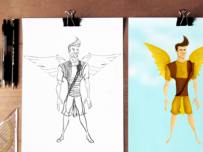 Custom Angel Illustrations for the Angel Mail iPhone App