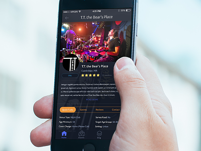 Dark & Sleek Music App UI Design android app concert concerts dark design designli iphone mobile music ui ux