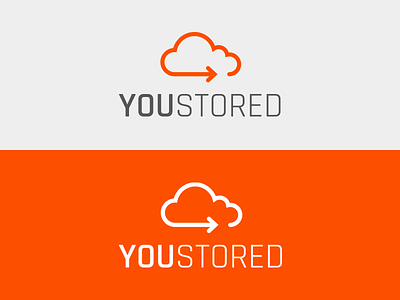 Youstored Logo brand brand identity branding cloud identity logo logo design mark orange visual