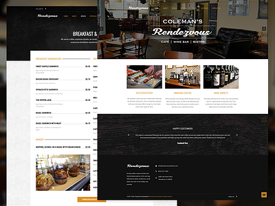 Rendezvous Website design food fullscreen menu photography restaurant type web website