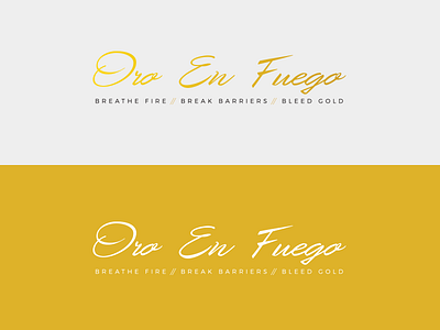 Oro En Fuego Logo brand brand identity design logo wordmark