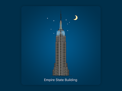 Empire State Building city empire state empire state building moon new york night sky star stars svg vector