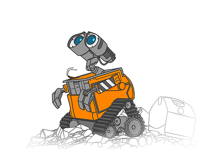 WALL-E e illustration machine postapocalypse robot vector wall wall e walle