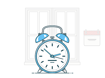 Alarm Clock alarm awake bed calendar clock illustration morning object time vector window