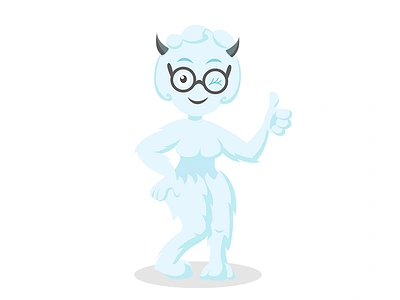 Yeti Girl cartoon character foundation girl glasses illustration mascot vector woman yeti zurb