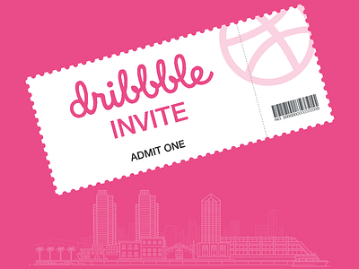 Invite Giveaway admit away dribbble give giveaway invitation invite san diego ticket vector