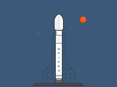 Falcon 9 elon musk falcon 9 icon illustration illustrator launch rocket spacex vector vehicle