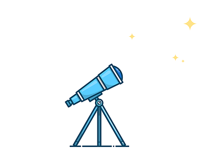 Telescope glass icon illustration illustrator loupe magnifier scope sky stars telescope vector