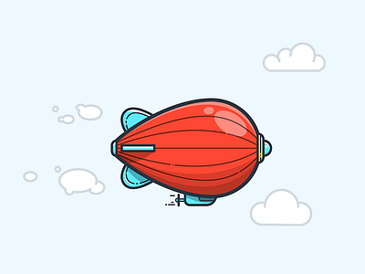 RED ZEPPELIN aerostat aircraft airship clouds dirigible fly icon illustration illustrator plane vector zeppelin