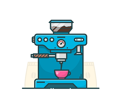 COFFEE MACHINE brew coffee cup icon illustration illustrator machine pot vector