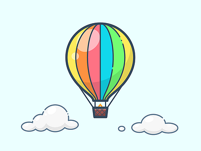 BALLOON aerostat air balloon cloud fly icon illustration illustrator sky vector