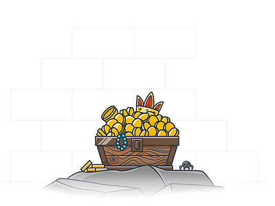 Treasure Chest chest gold icon illustration illustrator loot money pirate treasure treasury vector