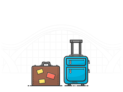 Luggage airport bag baggage case icon illustration lineart luggage object travel