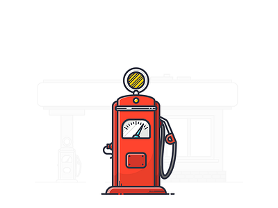 Gas Pump building car dispenser fuel gas icon illustration illustrator pump station