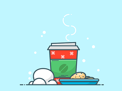 Cup of coffee coffee cup gift holiday icon illustration illustrator new year present snow winter