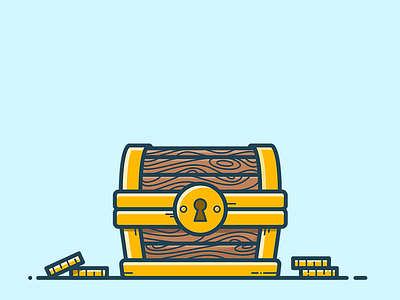 Treasure Chest chest gold icon illustration illustrator loot money pirate treasure treasury vector