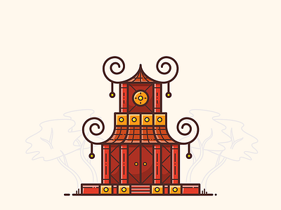 The House of Wisdom asia building china house icon illustration illustrator vector