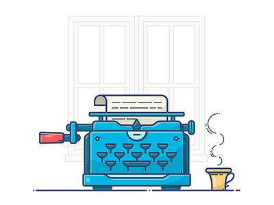 Typewriter coffee document e commerce icon illustration order text typewriter vector writer