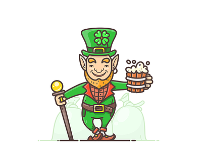St. Patrick's Day beer clover day gnome gold green hat irish leprechaun patricks saint st.