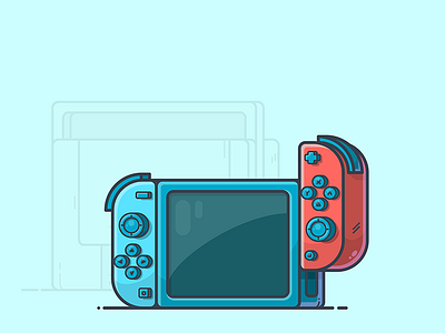 Switch game gamepad icon illustration illustrator joystick nintendo outline switch vector