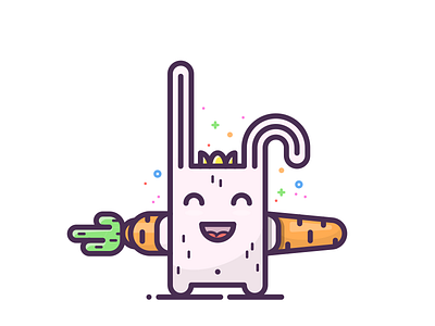 RABBIT carrot character hero icon illustration illustrator line object outline rabbit sticker