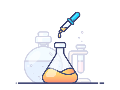 Chemistry bottle chemicals chemistry flask gradient icon illustration outlane potion tube vector