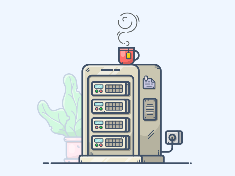 Old server. Terminal illustration Dribbble.