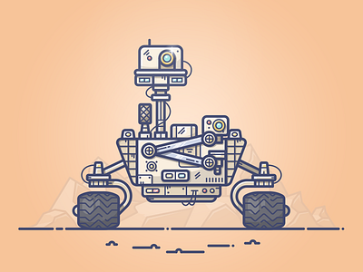 Mars Rover icon illustration machine mars moon planet robot rover space vector vehicle