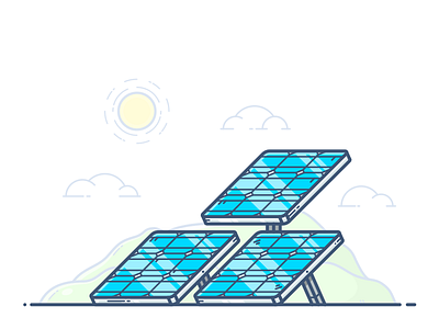 Solar Panels electricity energy icon illustration outline panel plate power solar sun sustainable vector