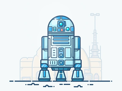 BEEP BLOOP BLOP BLEEP . . . bb8 droid episode icon illustration machine r2 d2 r2d2 robot space star wars vector