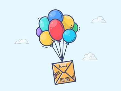 Special Delivery balloons box courier delivery email icon illustration letter mail parcel shipping vector