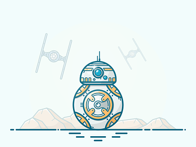 BB8 bb8 droid episode icon illustration r2-d2 r2d2 robot space star vector wars
