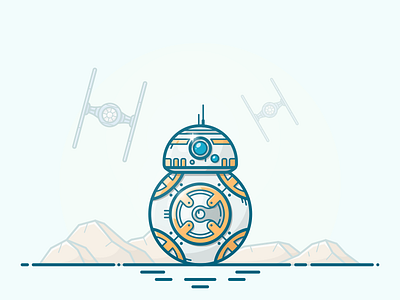 BB8 bb8 droid episode icon illustration r2 d2 r2d2 robot space star vector wars