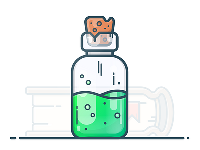 Health Potion book bottle chemistry flask game gradient green health icon illustration magic potion