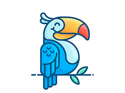 Toucan animal bird brazil character color gradient icon illustration parrot sticker toucan vector