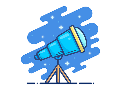 Telescope glass icon illustration illustrator loupe magnifier scope sky space stars telescope vector