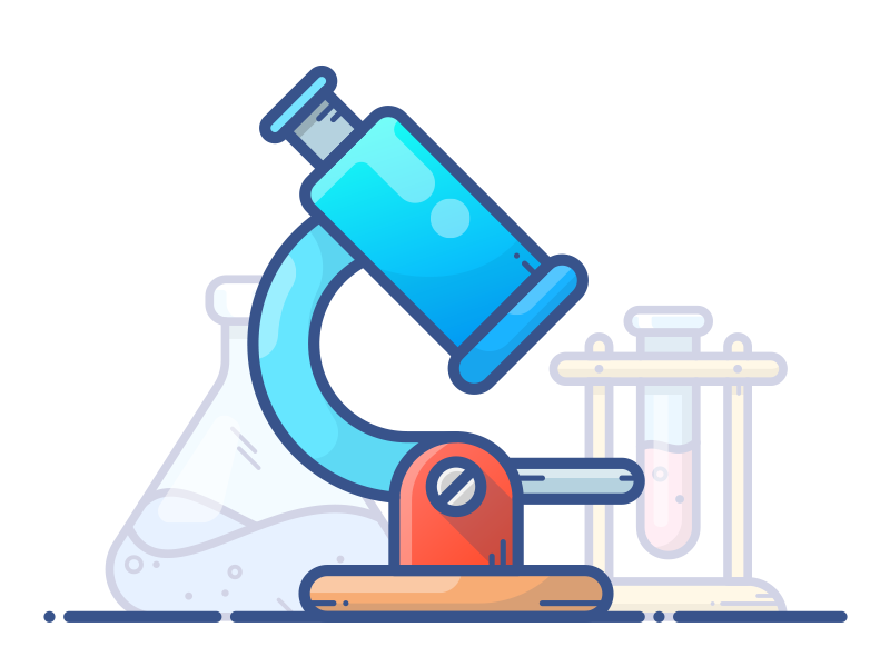 Microscope blue bottle chemicals chemistry gradient icon illustration microscope object potion tube vector