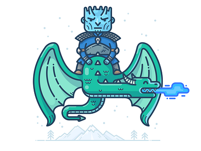 The Night King character dragon fantasy game of thrones got icon illustration king man night vector winter