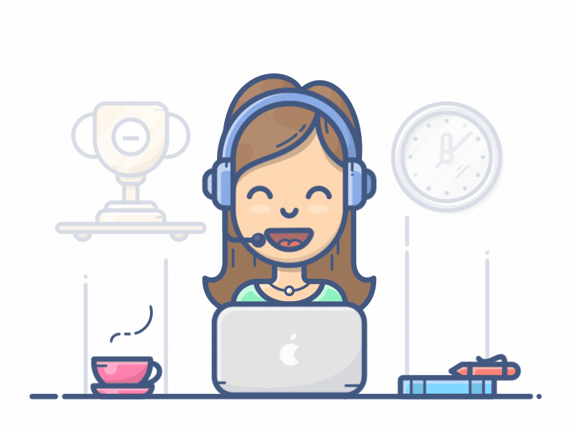 Support Assistant Josie animation coffee cup girl icon illustration motion support woman work workspace