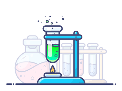 Chemistry bottle chemicals chemistry flask gradient green icon illustration outlane potion tube vector