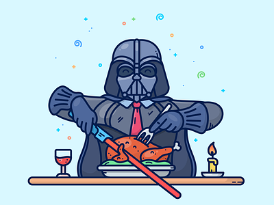 Thanksgiving character chicken dart darth dinner icon illustration star thanksgiving turkey vader wars