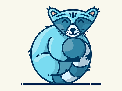 Raccoon animal asset character cute icon illustator illustration outline raccoon sticker vector