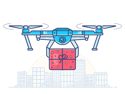 Shipping & Handling amazon box city delivery drone handling icon illustration parcel robot shipping vector